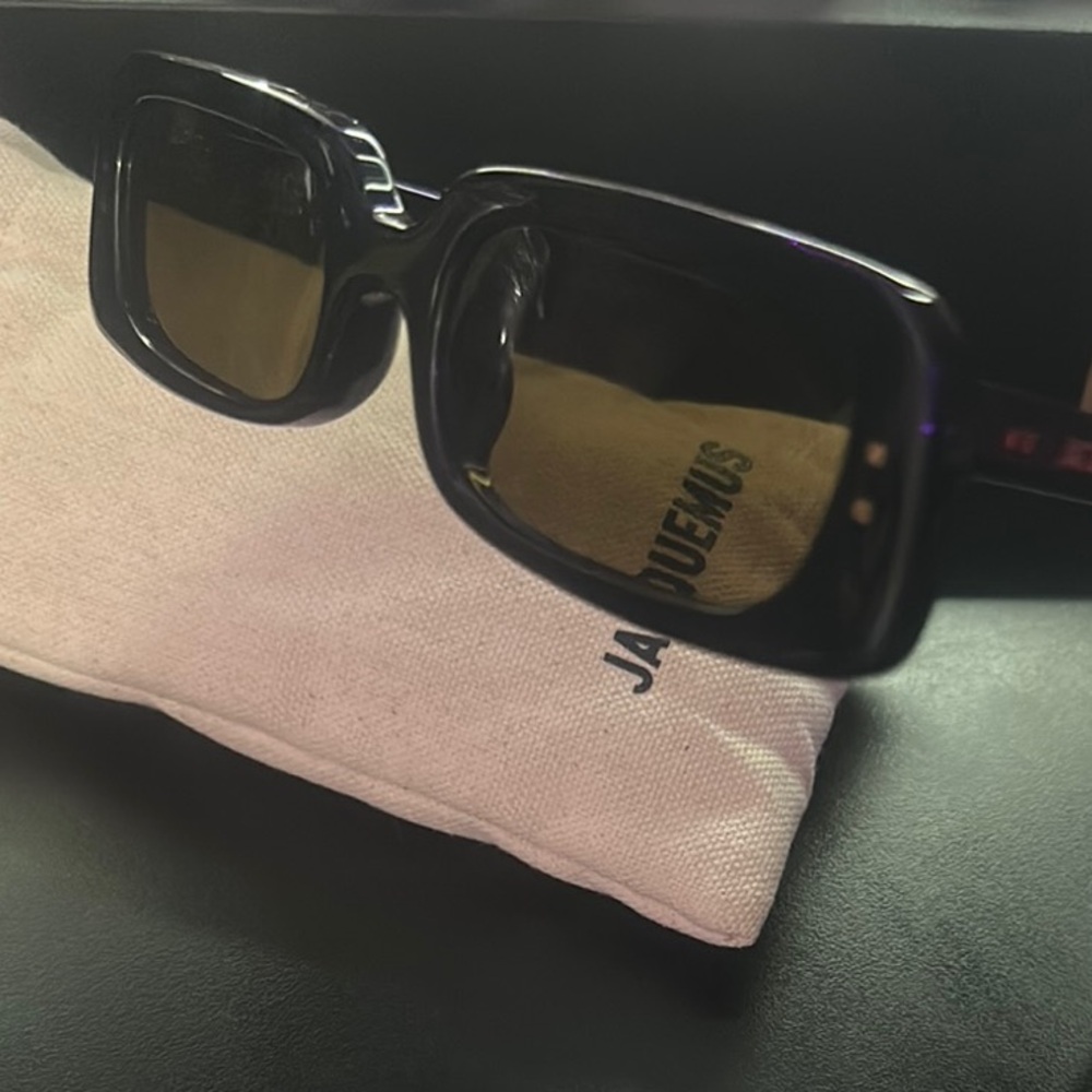 Jacquemus Black Sunglasses with Gold Accents